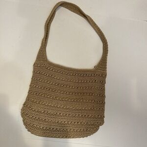 The Sak Hobo Handbag Women Beige Crossstitch‎ Hobo Purse Shoulder Bag